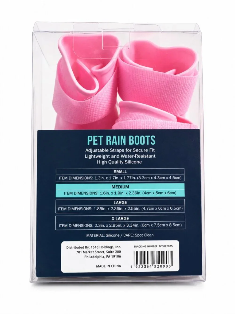 Pawsitively Fun Pink Pet Rain Boots Medium NIP Waterproof Dog Boots